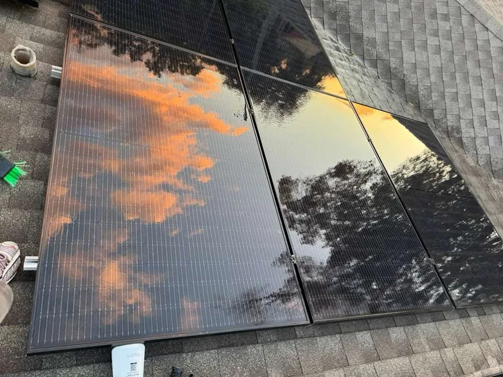 Solar panels cleaned at sunset in South Florida